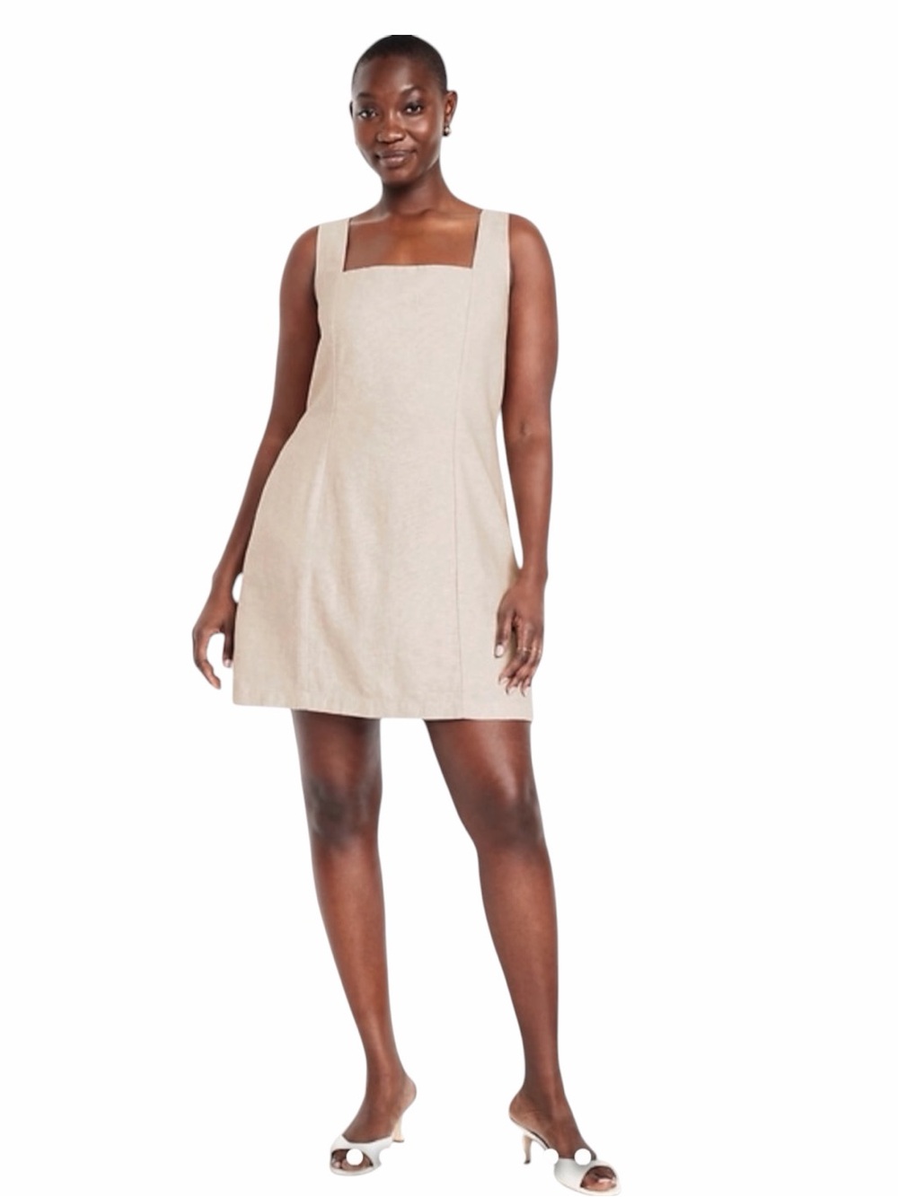Old Navy Beige Square-Neck Mini Dress